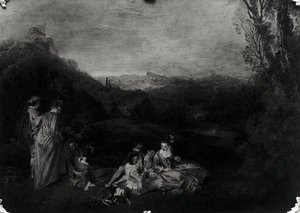 Rauhallinen rakkaus, n. 1718-1919 (katso myös 418315) tekijältä Jean Antoine Watteau