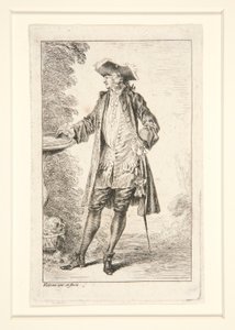 Lautanen sarjasta Figures de mode (Figures of Fashion) tekijältä Jean-Antoine Watteau