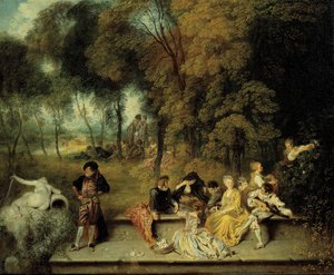 Pleasures of Love, n. 1718-1719 tekijältä Jean Antoine Watteau
