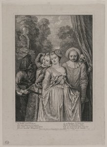 Vaatteet ovat italialaisia tekijältä Jean Antoine Watteau