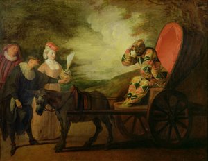 Harlekiini, Kuun keisari, n. 1712 tekijältä Jean Antoine Watteau