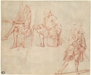 Kolme tutkimusta herrasmiehestä tekijältä Jean Antoine Watteau
