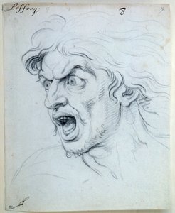 Sielun intohimon ilmaisu; Pelottava. Jean Audranin piirustus (1667-1756)