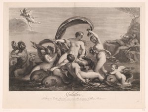 Galatea gadegeslagen door Polyphemus Galathée (title on object)