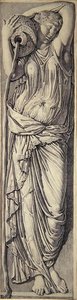 Nymfi (grafiitti paperille) (katso pari numerosta 283230) tekijältä Jean Auguste Dominique Ingres