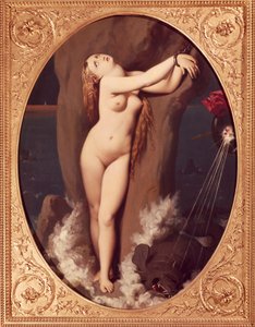 Angelica kahlittu Jean Auguste Dominique Ingres (1780-1867), öljy kankaalle, 97x75 cm, Ensimmäinen versio Ruggierosta pelastamassa Angelicaa tekijältä Jean Auguste Dominique Ingres