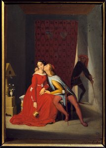 Francesca Da Rimini ja Paolo Malatesta. Francesca Da Riminin (Francoise de Rimini) vaimo tekijältä Jean Auguste Dominique Ingres