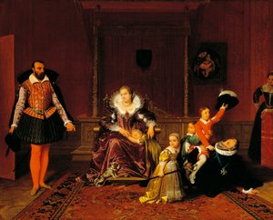Henrik IV yllätti Espanjan suurlähettiläs leikkiessään lastensa kanssa, Jean Auguste Dominique Ingres (1780-1867). tekijältä Jean Auguste Dominique Ingres