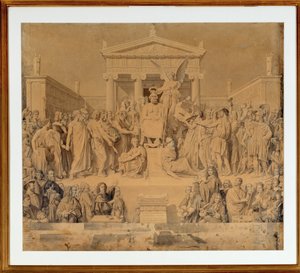 Homer deifie - Homeroksen jumalallistaminen ... tekijältä Jean Auguste Dominique Ingres