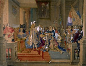 Marsalkka Berwick vastaanottaa Espanjan kuninkaalta Philip V:ltä kultaisen fleecen ritarikunnan 1864. tekijältä Jean Auguste Dominique Ingres