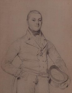 Muotokuva amiraali Sir Fleetwood Broughton Reynolds Pellewistä (1789-1861). tekijältä Jean Auguste Dominique Ingres