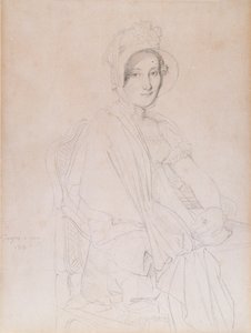 Muotokuva Marie Marcozista, myöhemmin Vicomtesse de Senonnes de Senonnesista, 1813 (grafiittikynä kudottupaperilla) tekijältä Jean Auguste Dominique Ingres