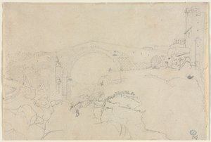 Ponte dellAbbadia Vulcissa, 1800-luvun ensimmäinen puolisko. tekijältä Jean Auguste Dominique Ingres