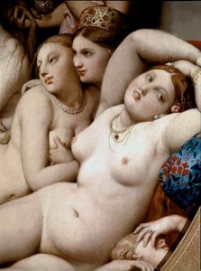 Turkkilainen sauna, yksityiskohta (öljy puulle tekijältä Jean Auguste Dominique Ingres