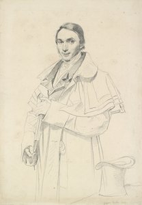 Jean-Francois-Antoine Forestin kolme neljäsosaa muotokuva (grafiitti valkoisella kudottupaperilla) tekijältä Jean Auguste Dominique Ingres