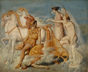 Diomedesin haavoittama Venus palaa Olympokselle, noin 1803. tekijältä Jean Auguste Dominique Ingres