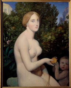 Venus a Paphos, muotokuva Madame Balaysta (1833 - 1901). Jean Auguste Dominique Ingresin (1780-1867) maalaus, Alexandre Desgoffen (1805-1882) maalaus tekijältä Jean Auguste Dominique Ingres