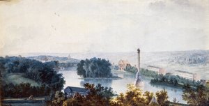 ""Tsarskoje Selo. Chesme-pylväs"" Jean Balthazard de la Traverse (1700-luku), akvarelli paperille tekijältä Jean Balthazard de la Traverse