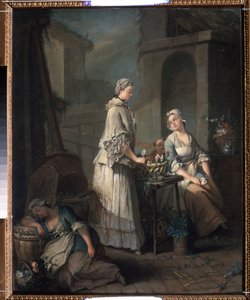 ""Kukkatyttö"" (Kukkatyttö) Jean-Baptiste (Jean Baptiste) Charpentier (1728-1806) maalaus 1795-1799 Pushkin-museo, Moskova