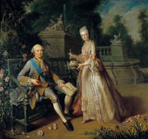 Louis Jean Marie de Bourbon, Penthievren herttua (1725-1793) ja hänen tyttärensä Louise Adelaide (1753-1821), josta tuli Orleansin herttuatar ja Orleansin Louis Philippe II:n vaimo dit Philippe Egalite (1747-1793) Jean Baptisten maalaus Charpentier (1728