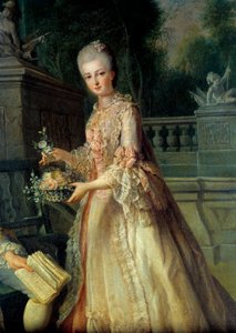 Louise Adelaiden, tulevan Orleansin herttuattaren (1753-1821) muotokuva Yksityiskohta. Jean Baptiste Charpentier