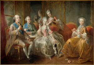 Penthievren herttuan perhe vuonna 1768 tai "La Tasse de Chocolat": yhdistyneet muotokuvat Penthievren herttuasta (1725-1793), hänen poikastaan Lamballen prinssistä (1747-1768) ja Lamballen prinsessasta (1749). -1792), hänen tyttärensä Mademoiselle de Penth