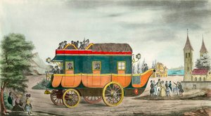 Autossa (tai ahkeruudessa) on höyryä: ranskalainen keksintö vuodelta 1835. Kaiverrus Ange Tissier (1814-1876). 1835. Yksityinen kokoelma
