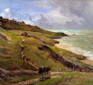 Equihenin kalliot Bretonin rannikolla. Yksityiskohta. Antoine Guillemetin (1843-1918) maalaus 1910 Rouen Musee des Beaux Arts
