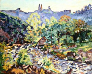 Ruins of the Chateau, Crozant, n. 1905 (öljy kankaalle) tekijältä Jean Baptiste Armand Guillaumin