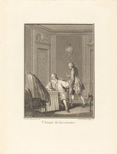 Itsensä rakastaja tekijältä Jean Baptiste Blaise Simonet after Jean Michel Moreau