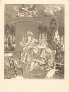 Thuileries-ilta tekijältä Jean Baptiste Blaise Simonet after Pierre Antoine Baudouin