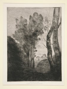 Environs de Rome (lähellä Roomaa) tekijältä Jean-Baptiste-Camille Corot