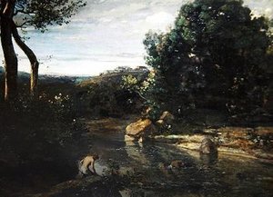 Vaikutelma Italiasta tai Italian maisemasta tekijältä Jean Baptiste Camille Corot