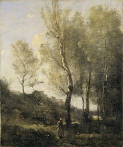 Maisema poppelien kanssa tekijältä Jean Baptiste Camille Corot