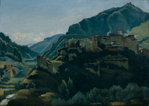Meridionale Village (öljy kankaalle) tekijältä Jean Baptiste Camille Corot