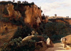 Kalliometsälaakso Civita Castellanassa tekijältä Jean-Baptiste-Camille Corot