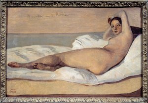 Roomalainen odaliski: Marietta. Camille Corotin (1796-1875) maalaus tekijältä Jean Baptiste Camille Corot