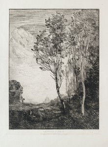 Matkamuisto Italiasta, 1863 tekijältä Jean Baptiste Camille Corot