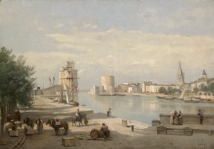 La Rochellen satama tekijältä Jean-Baptiste-Camille Corot