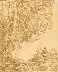 Runoilija ja hänen muusansa (Le Poete et la muse) tekijältä Jean Baptiste Camille Corot
