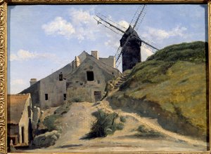 Galeten mylly Montmartressa. Camille Corotin (1796-1875) maalaus tekijältä Jean Baptiste Camille Corot