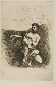 Venus leikkaa Amorin siivet, toinen lautanen tekijältä Jean-Baptiste-Camille Corot