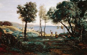 Näkymä Napolin lähellä tekijältä Jean Baptiste Camille Corot