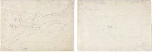 Näkymä Marinolle (recto); Luonnos maisemaa varten (käänteinen) tekijältä Jean-Baptiste-Camille Corot