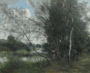 Ville-d"Avray, lampi kaltevalla puulla; Ville-d"Avray, lampi kaltevalla puulla, 1865-1870