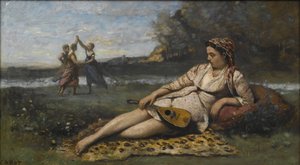 Junge Frauen von Sparta Jeunes filles de Sparte, 1868-1870 von Jean Baptiste Camille Corot