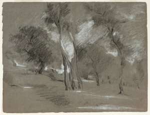 Maisema puiden kanssa tekijältä Jean Baptiste Carpeaux