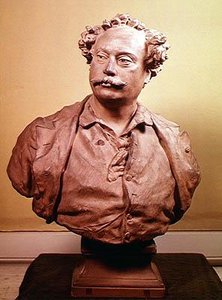 Alexander Dumas Filsin (1802-70) muotokuva (terrakotta)