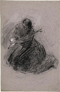 Pyhä Fransiskus (etusivu); kaksi hahmoa (kääntöpuoli). tekijältä Jean Baptiste Carpeaux