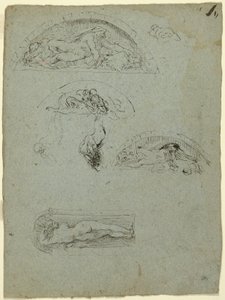 Pysyvä hahmo markkinarakossa ja opintoja Ugolino-ryhmälle, 1857-58 tekijältä Jean Baptiste Carpeaux